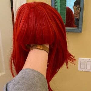 Red wig with bangs
